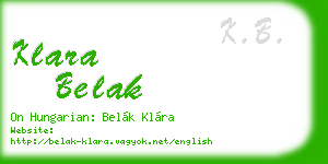 klara belak business card