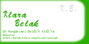 klara belak business card